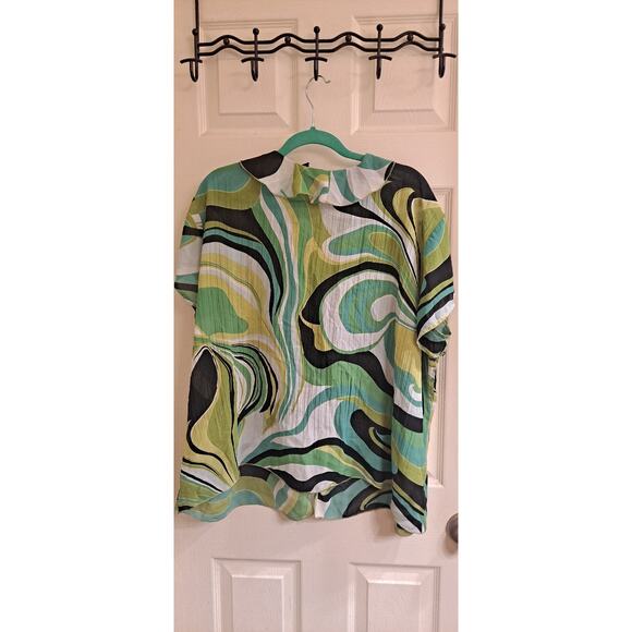 Separates New York City Design Blouse, Women's plus Size 1X, short Sleeve, EUC - Picture 2 of 5